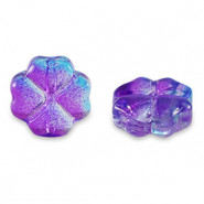 Abalorio de cristal 10mm Trébol - Púrpura